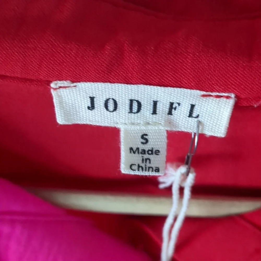 Neon Pink and Red Button-Up Dress | Small | NWT - Picture 8 of 8